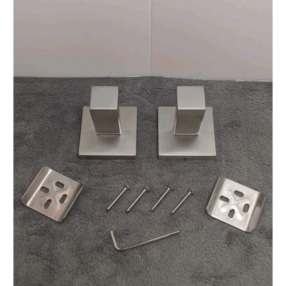 Set Of 2 Simple Angle Brushed Nickel Towel Hooks S-GD08P-2N